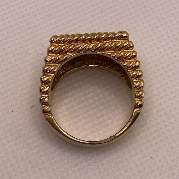 💛 Vintage 18k HGE CZ Statement Ring - Picture 4 of 7